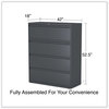 A Picture of product ALE-HLF4254CC Alera® Lateral File 4 Legal/Letter/A4/A5-Size Drawers, Charcoal, 42" x 18.63" 52.5"