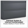 A Picture of product ALE-HLF4254CC Alera® Lateral File 4 Legal/Letter/A4/A5-Size Drawers, Charcoal, 42" x 18.63" 52.5"