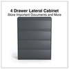 A Picture of product ALE-HLF4254CC Alera® Lateral File 4 Legal/Letter/A4/A5-Size Drawers, Charcoal, 42" x 18.63" 52.5"