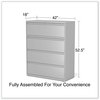 A Picture of product ALE-HLF4254LG Alera® Lateral File 4 Legal/Letter-Size Drawers, Light Gray, 42" x 18.63" 52.5"