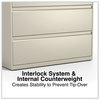 A Picture of product ALE-HLF4254PY Alera® Lateral File 4 Legal/Letter-Size Drawers, Putty, 42" x 18.63" 52.5"