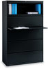 A Picture of product ALE-HLF4267BL Alera® Lateral File 5 Legal/Letter/A4/A5-Size Drawers, Black, 42" x 18.63" 67.63"