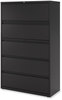 A Picture of product ALE-HLF4267BL Alera® Lateral File 5 Legal/Letter/A4/A5-Size Drawers, Black, 42" x 18.63" 67.63"