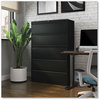 A Picture of product ALE-HLF4267BL Alera® Lateral File 5 Legal/Letter/A4/A5-Size Drawers, Black, 42" x 18.63" 67.63"