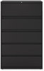 A Picture of product ALE-HLF4267BL Alera® Lateral File 5 Legal/Letter/A4/A5-Size Drawers, Black, 42" x 18.63" 67.63"