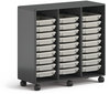 A Picture of product HON-EST3H3WNSSNA HON® Class-ifi™ Tote Storage Cabinet Three-Wide, 46.63" x 18.75" 44.13", Charcoal Gray