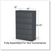A Picture of product ALE-HLF4267CC Alera® Lateral File 5 Legal/Letter/A4/A5-Size Drawers, Charcoal, 42" x 18.63" 67.63"