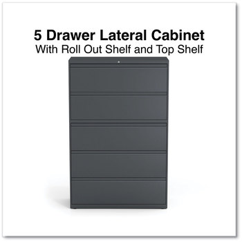 Alera® Lateral File 5 Legal/Letter/A4/A5-Size Drawers, Charcoal, 42" x 18.63" 67.63"
