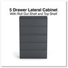 A Picture of product ALE-HLF4267CC Alera® Lateral File 5 Legal/Letter/A4/A5-Size Drawers, Charcoal, 42" x 18.63" 67.63"