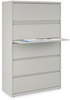 A Picture of product ALE-HLF4267LG Alera® Lateral File 5 Legal/Letter/A4/A5-Size Drawers, 1 Roll-Out Posting Shelf, Light Gray, 42" x 18.63" 67.63"