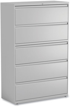 Alera® Lateral File 5 Legal/Letter/A4/A5-Size Drawers, 1 Roll-Out Posting Shelf, Light Gray, 42" x 18.63" 67.63"