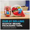 A Picture of product MMM-38502ST Scotch® Packaging Tape Dispenser Value Pack with Two Rolls of 3" Core, For Up to 2" x 60 yds, Red