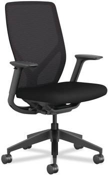 HON® Flexion™ Mesh Back Task Chair Up to 300 lb, 14.81" 19.7" Seat Height, 24" Black, Ships in 7-10 Business Days