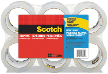 Scotch® 3850 Heavy-Duty Packaging Tape 3" Core, 1.88" x 54.6 yds, Clear, 6/Pack