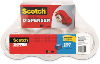 Scotch® 3850 Heavy-Duty Packaging Tape with DP300 Dispenser, 3" Core, 1.88" x 54.6 yds, Clear, 6/Pack