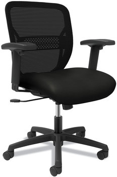 HON® Gateway™ Mid-Back Task Chair Supports Up to 250 lb, 17" 22" Seat Height, Black Vinyl Seat/Back, Base