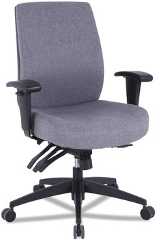 Alera® Wrigley Series 24/7 High Performance Mid-Back Multifunction Task Chair Supports Up to 275 lb, Gray, Black Base