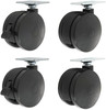 A Picture of product ALE-HT3004 Alera® Casters for Height-Adjustable Table Bases Grip Ring Stem, 2" Wheel, Black, 4/Set