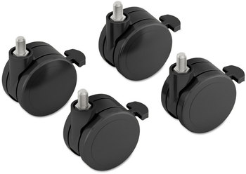 HON® Height-Adjustable Base Caster Add-On Kit Grip Ring Stem, 2" Wheel, Black, 4/Set