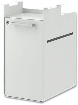 HON® Fuse™ Undermount Storage Pedestal 1 Open Shelf and Cubby, Left/Right Orientation, Designer White, 10" x 14.37" 20"