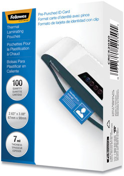 Fellowes® Laminating Pouches 7 mil, 3.88" x 2.63", Gloss Clear, 100/Pack