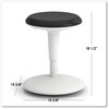 A Picture of product HON-HEFS01BL HON® Revel™ Adjustable Height Fidget Stool Ht Backless,Up to 250lb, 13.75" 18.5" Seat Ht,Black Seat/White Base, Ships in 7-10 Bus Days