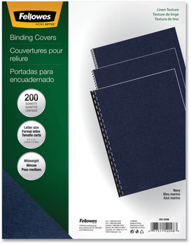 Fellowes® Expressions™ Linen Texture Presentation Covers for Binding Systems Navy, 11 x 8.5, Unpunched, 200/Pack