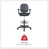 A Picture of product ALE-IN4616 Alera® Interval Series Swivel Task Stool Supports Up to 275 lb, 23.93" 34.53" Seat Height, Black Faux Leather