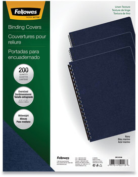 Fellowes® Expressions™ Linen Texture Presentation Covers for Binding Systems Navy, 11.25 x 8.75, Unpunched, 200/Pack
