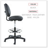 A Picture of product ALE-IN4616 Alera® Interval Series Swivel Task Stool Supports Up to 275 lb, 23.93" 34.53" Seat Height, Black Faux Leather