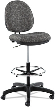 Alera® Interval Series Swivel Task Stool Supports 275 lb, 23.93" to 34.53" Seat Height, Graphite Gray Seat/Back, Black Base