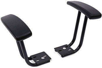 Alera® Optional Fixed Height T-Arms for Essentia and Interval Series Chairs, Black, 2/Set