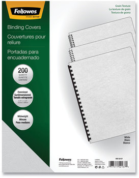Fellowes® Expressions™ Classic Grain Texture Presentation Covers for Binding Systems White, 11.25 x 8.75, Unpunched, 200/Pack
