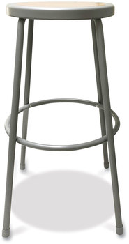 Alera® Industrial Metal Shop Stool Backless, Supports Up to 300 lb, 30" Seat Height, Brown Gray Base