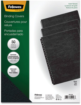 Fellowes® Expressions™ Classic Grain Texture Presentation Covers for Binding Systems Black, 11.25 x 8.75, Unpunched, 200/Pack
