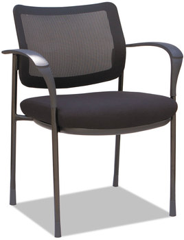 Alera® IV Series Guest Chairs Mesh-Back Fabric-Seat 25.19" x 23.62" 32.28", Black Seat, Back, Base, 2/Carton