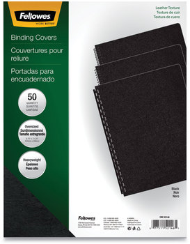 Fellowes® Executive Leather-Like Presentation Cover Black, 11.25 x 8.75, Unpunched, 50/Pack