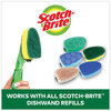 A Picture of product MMM-48112 Scotch-Brite® Soap-Dispensing Dishwand Sponge Refills 2.9 x 2.2, Green, 2/Pack