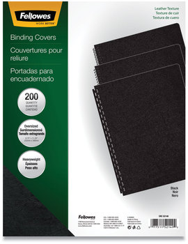 Fellowes® Executive Leather-Like Presentation Cover Black, 11.25 x 8.75, Unpunched, 200/Pack