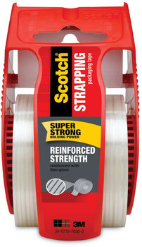 Scotch® Reinforced Strength Shipping and Strapping Tape in Dispenser 1.5" Core, 1.88" x 10 yds, Clear