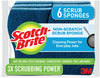 A Picture of product MMM-526 Scotch-Brite® Non-Scratch Multi-Purpose Scrub Sponge 4.4 x 2.6, 0.8" Thick, Blue, 6/Pack