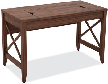 Alera® Sit-to-Stand Table Desk 47.25" x 23.63" 29.5" to 43.75", Modern Walnut