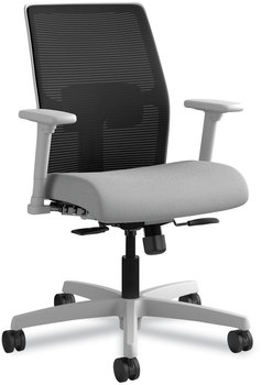 HON® Ignition® 2.0 4-Way Stretch Low-Back Mesh Task Chair Supports Up to 300 lb, Frost Seat, Charcoal Back, Titanium Base