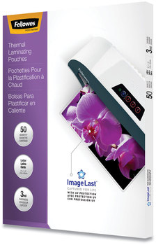 Fellowes® ImageLast™ Laminating Pouches with UV Protection 3 mil, 9" x 11.5", Clear, 50/Pack