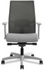 A Picture of product HON-I2M2ACC22AIK HON® Ignition® 2.0 4-Way Stretch Mid-Back Mesh Task Chair Supports Up to 300 lb, Frost Seat, Charcoal Back, Titanium Base