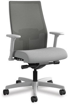 HON® Ignition® 2.0 4-Way Stretch Mid-Back Mesh Task Chair Supports Up to 300 lb, Frost Seat, Charcoal Back, Titanium Base