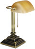 A Picture of product ALE-LMP517AB Alera® Banker's Lamp Traditional with USB, 10w x 10d 15h, Antique Brass