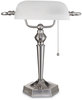 A Picture of product ALE-LMP538BN Alera® Banker's Lamp Post Neck, 10w x 13.38d 16h, Brushed Nickel