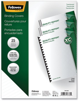 Fellowes® Futura™ Presentation Covers for Binding Systems Frost Lined, 11 x 8.5, Unpunched, 25/Pack
