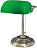 A Picture of product ALE-LMP557AB Alera® Banker's Lamp Traditional Green Glass Shade, 10.5w x 11d 13h, Antique Brass